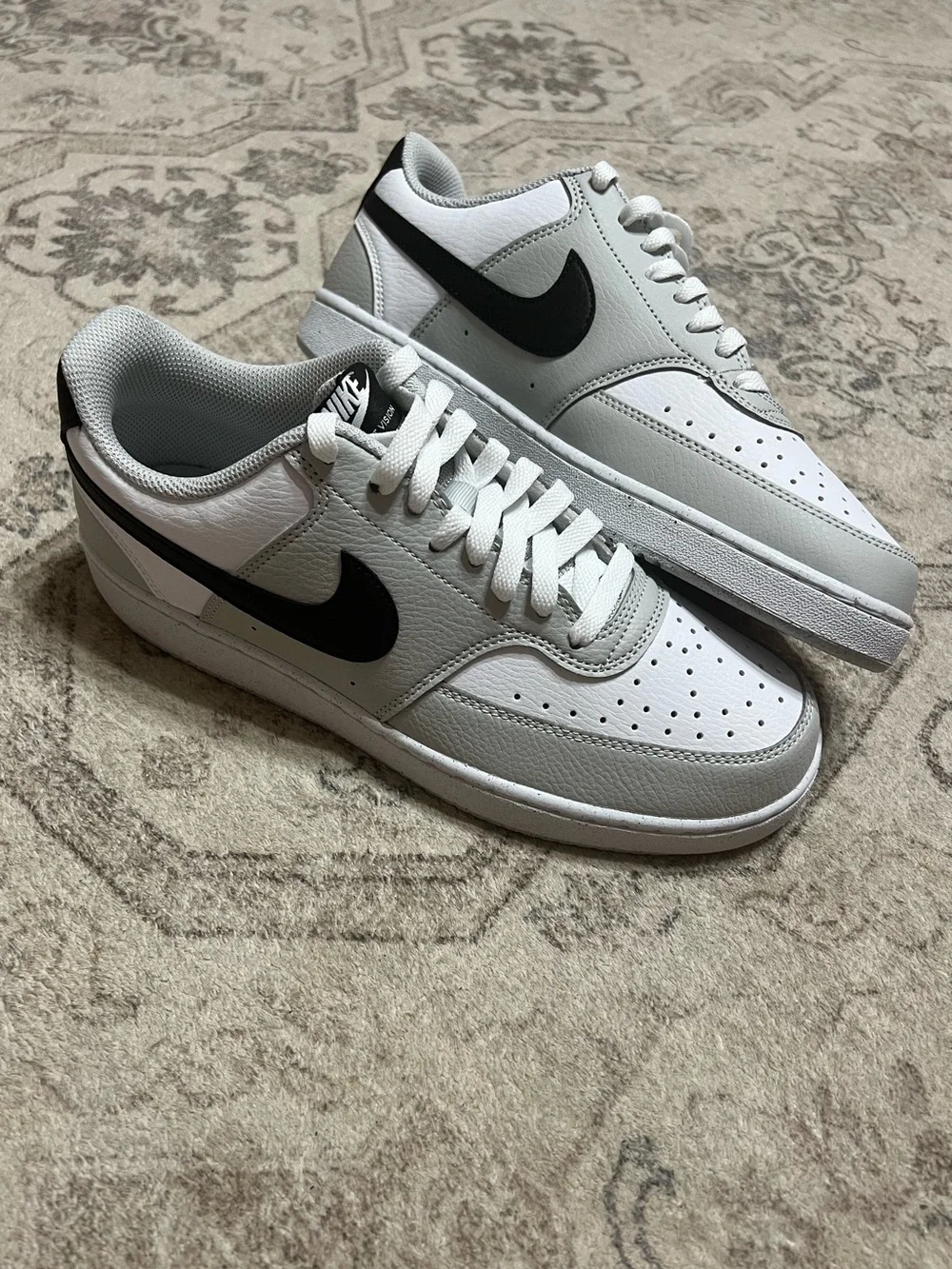 Nike Court Vision Low sneakers Grey Fog/White/Black size 8.5 men or 10 women’s